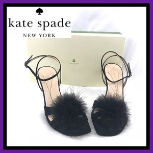 kate spade Illude Black Heeled Sandals w/ Pom